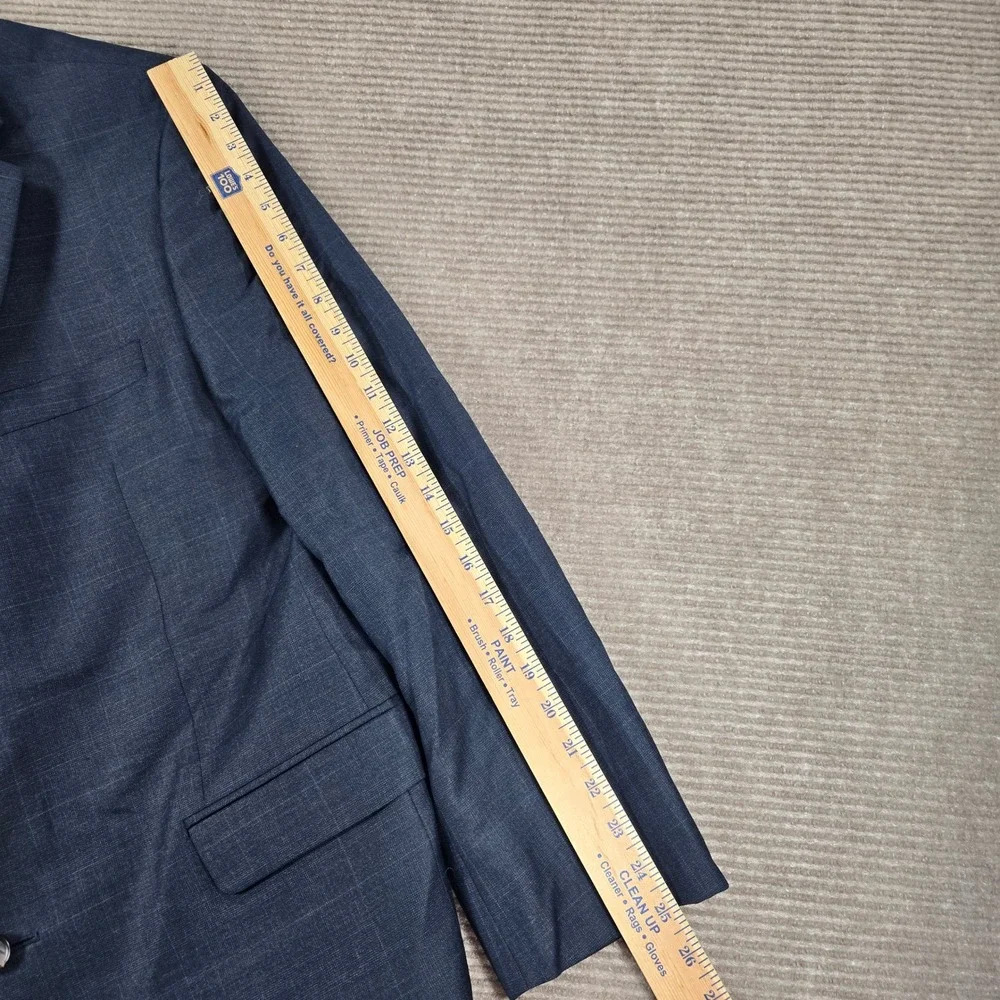Lauren Ralph Lauren Mens 42R 38x29 Blue Windowpane‎ Check 100% Wool Suit
